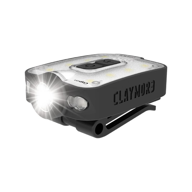 Claymore Capon 40B Black Clip-On Cap Light â€“ USB-C Rechargeable 230LM LED Headlamp | 3 Light Modes 180Â° Adjustable Beam IP54 Water Resistant Up to 12 Hrs Runtime for Camping, Running, Outdoor - Image 1
